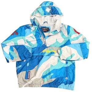 Members Only x Keith Haring Camo Windbreaker Pullover Jacket Tokyo Pop Men's L